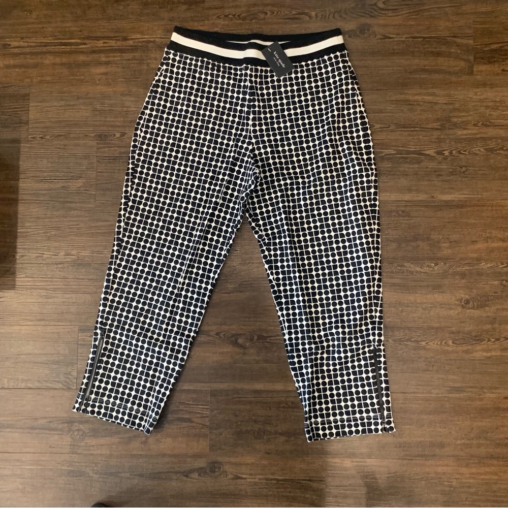 Kate Spade Black & White Geometric Crop Pants